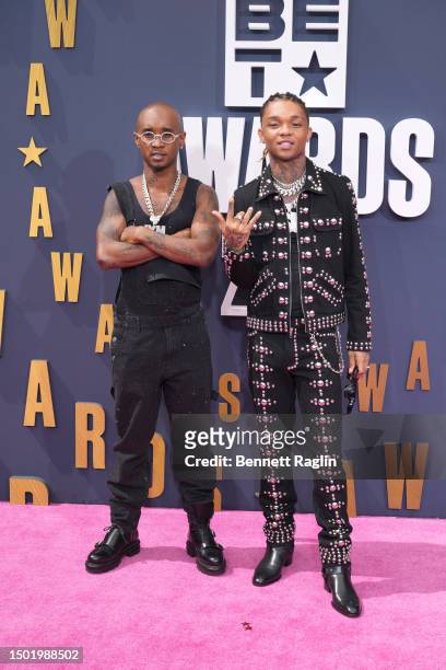 Slim Jxmmi and Swae Lee of Rae Sremmurd attend the BET Awards 2023 at Microsoft Theater on June 25, 2023 in Los Angeles, California.