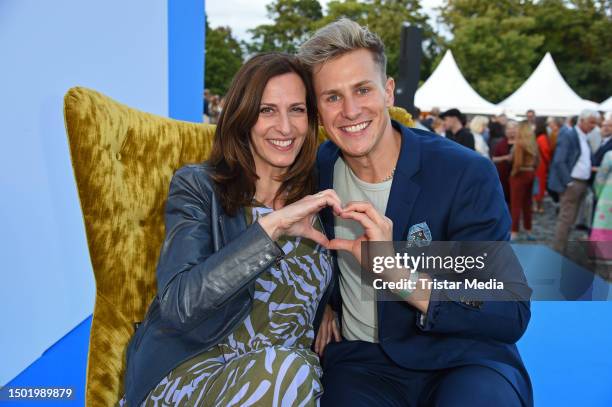 Ulrike Frank, Lukas Sauer at the German Producers Alliance Party 2023 at Tipi am Kanzleramt on July 4, 2023 in Berlin, Germany.