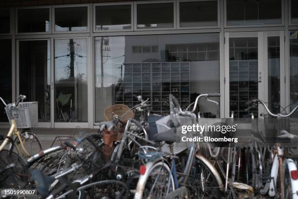 Disused hospital in Futaba, Fukushima Prefecture, Japan, on Tuesday, July 4, 2023. Japanese utility Tepco is planning to release more than 1 million...