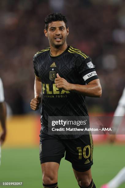 Carlos Vela of LAFC during the MLS game between LA Galaxy and LAFC at Rose Bowl Stadium on July 4, 2023 in Pasadena, California.