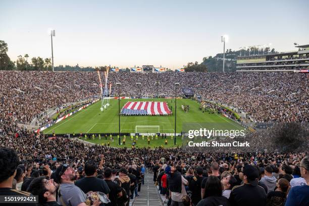 The Rose Bowl prior to the match between Los Angeles Galaxy and Los Angeles FC at the Rose Bowl on July 4, 2023 in Pasadena, California. Los Angeles...
