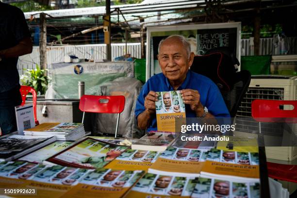 Chum Mey, a survivor of the Khmer Rouge, at Tuol Sleng Genocide Museum as daily life continues in Phnom Penh, Cambodia on June 6, 2023.