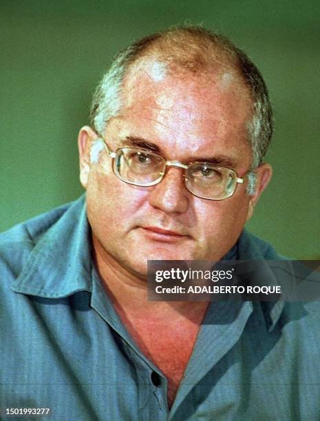 Salvadoran Otto Rodriguez Llerena sits during a court proceeding in which he is accused of terrorism. El salvadoreno Otto Rodriguez Llerena acusado...