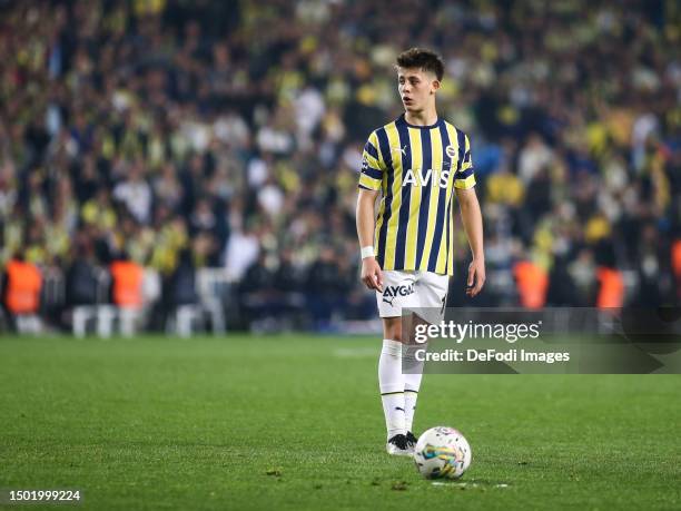 Istanbul, Turkey, : Arda Gueler controls the ball during the Sueper Lig match between Fenerbahce vs MKE Ankaraguecue at Ulker Fenerbahce Sukru...