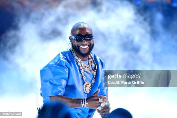 Davido performs onstage during the BET Awards 2023 at Microsoft Theater on June 25, 2023 in Los Angeles, California.