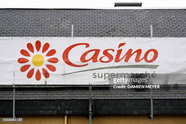 This photograph shows the logo of Casino of a Casino shop in Ploubalay, western France on July 5, 2023. Their intentions were known, but they are now...