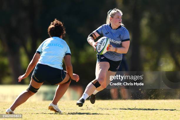 Carys Dallinger during an Australia Wallaroos training session at Bond University on June 26, 2023 in Gold Coast, Australia.