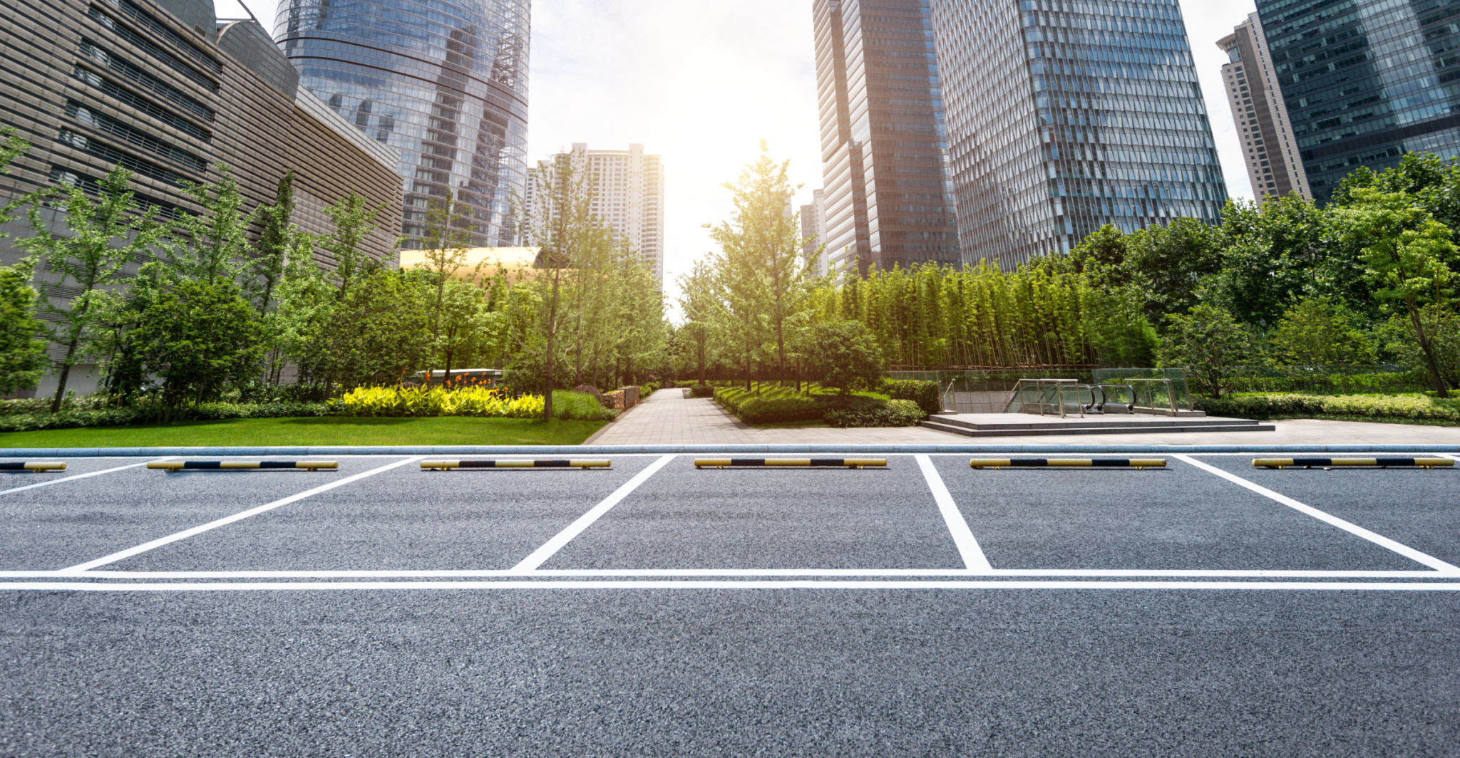 green spaces parking lot