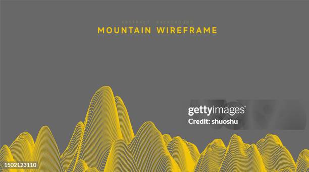 abstract mountain line structure wireframe background - wireframe landscape stock illustrations