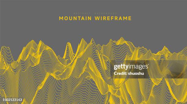 abstract mountain line structure wireframe background - wireframe landscape stock illustrations