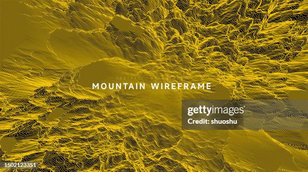 abstract mountain line structure wireframe background - wireframe landscape stock illustrations