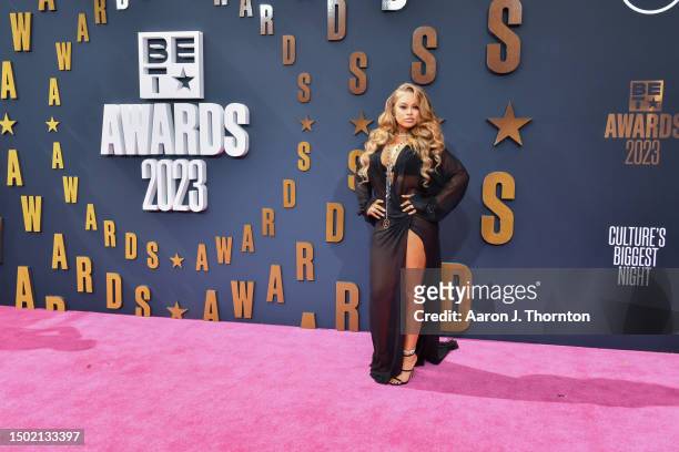 Latto arrives at the 2023 BET Awards at Microsoft Theater on June 25, 2023 in Los Angeles, California.