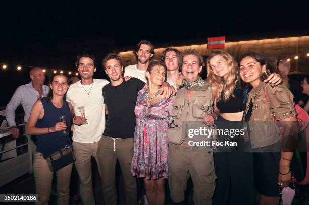 Frigide Bardot , Bastien Tellenne , Basile de Koch , Constance Tellenne and guests attend Frigide Bardot 60th Birthday and Jalons 40th Anniversary...