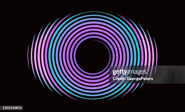 illustrazioni stock, clip art, cartoni animati e icone di tendenza di modello concentrico a spirale - guardare con attenzione