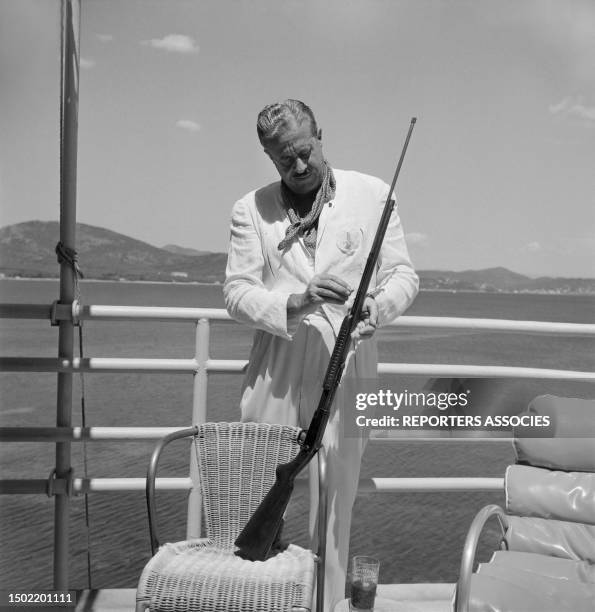 Raymond Loewy in St.Tropez holiday estate with young wife Viola Early sixties.