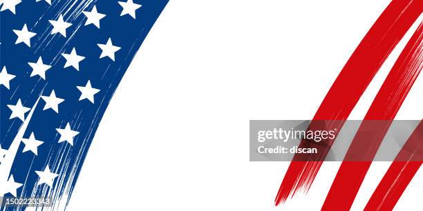 american flag. brush painted flag of usa. - grunge stars and stripes stock illustrations