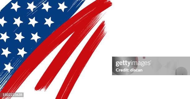 american flag. brush painted flag of usa. - grunge stars and stripes stock illustrations