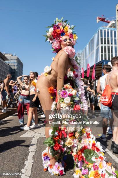 Milan Pride Parade. The LGBTQIA+ rights parade. In the photo the participants during the parade. Milan , June 24th, 2023