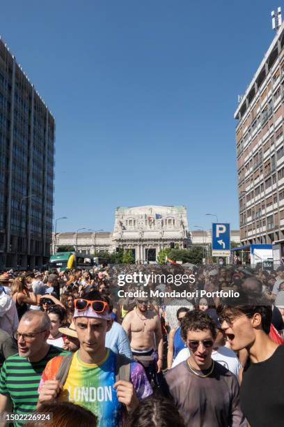 Milan Pride Parade. The LGBTQIA+ rights parade. In the photo the participants during the parade. Milan , June 24th, 2023