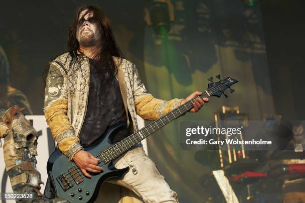 Cyrus of Dimmu Borgir performs on stage during day 3 of Bloodstock Open Air at Catton Hall on August 12, 2012 in Derby, United Kingdom.