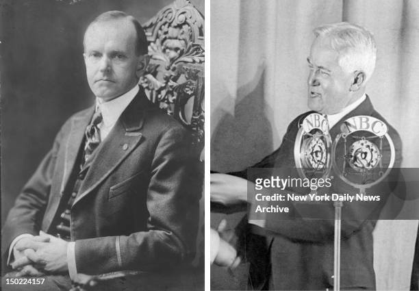 In this composite image a comparison has been made between former US Presidential Candidates Calvin Coolidge and John W. Davis. In 1924 Calvin...