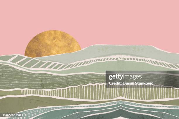 illustrations, cliparts, dessins animés et icônes de aube pastel dans le désert - dessin au pastel