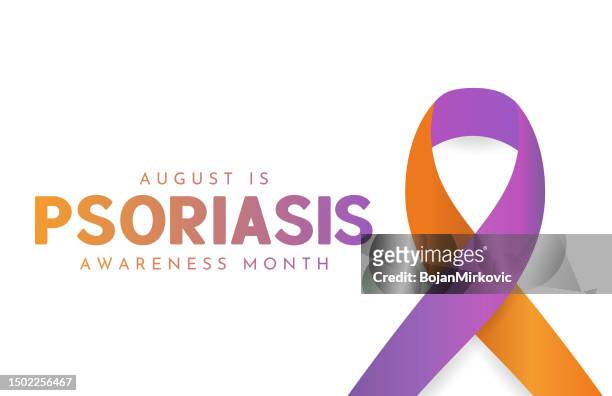 psoriasis awareness month background, august. vector - autoimmune disease stock illustrations