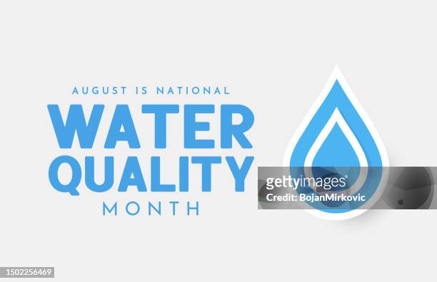 ilustrações de stock, clip art, desenhos animados e ícones de national water quality month card, august. vector - dia mundial da água