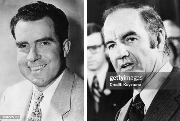 In this composite image a comparison has been made between former US Presidential Candidates Richard Nixon and George McGovern. In 1972 Richard Nixon...