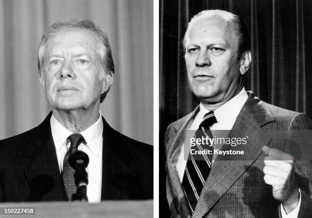 In this composite image a comparison has been made between former US Presidential Candidates Jimmy Carter and Gerald Ford. In 1976 Jimmy Carter won...
