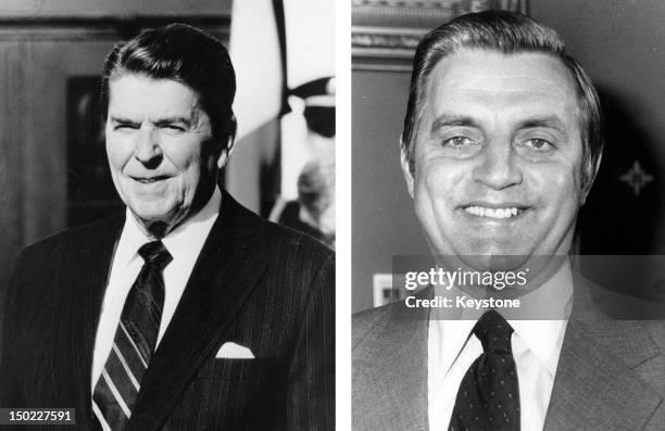In this composite image a comparison has been made between former US Presidential Candidates Ronald Reagan and Walter Mondale. In 1984 Ronald Reagan...
