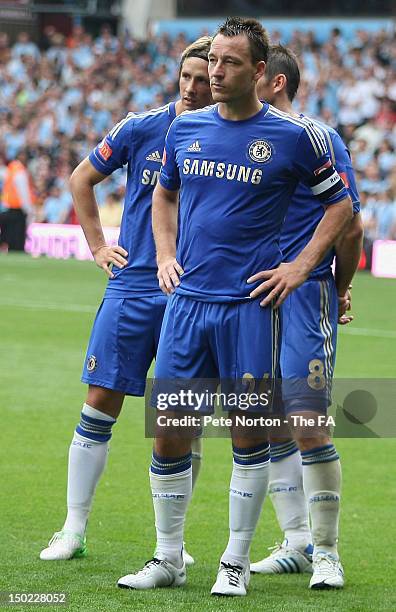 Dejected John Terry of Chelsea after defeat during the FA Community Shield match between Manchester City and Chelsea at Villa Park on August 12, 2012...