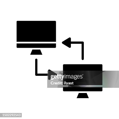 Networking Infrastructure Black Line & Fill Vector Icon Networking Infrastructure Black Line & Fill Vector Icon