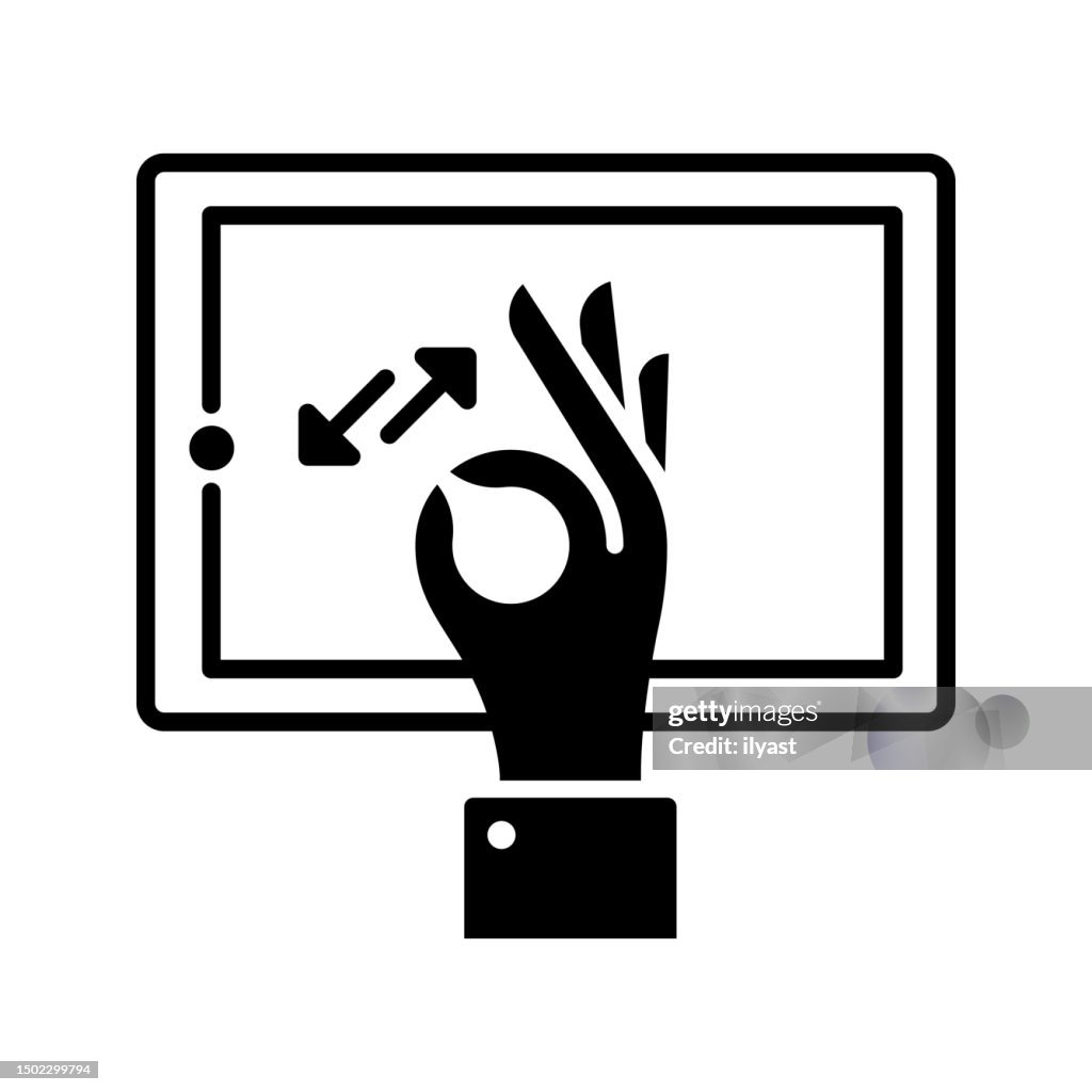 Touch & Control Black Line & Fill Vector Icon