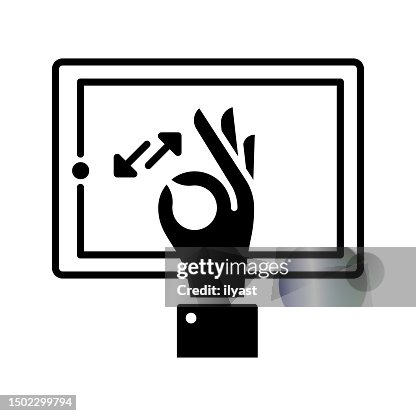 Touch & Control Black Line & Fill Vector Icon Touch & Control Black Line & Fill Vector Icon
