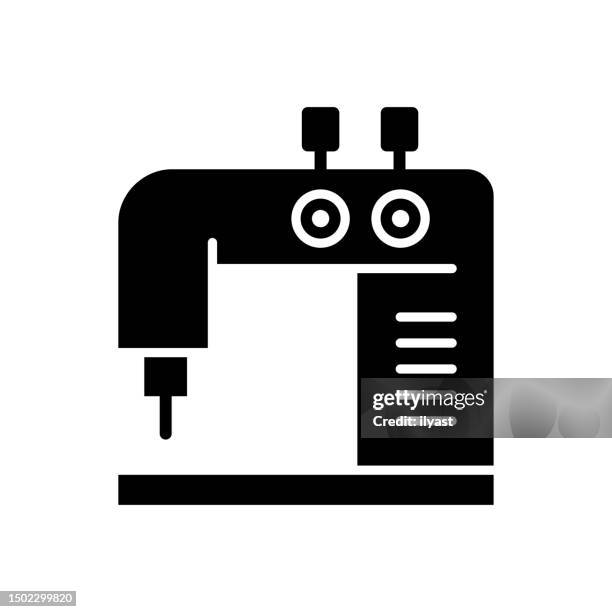 transform fabrics black line & fill vector icon - thread isolated stock illustrations