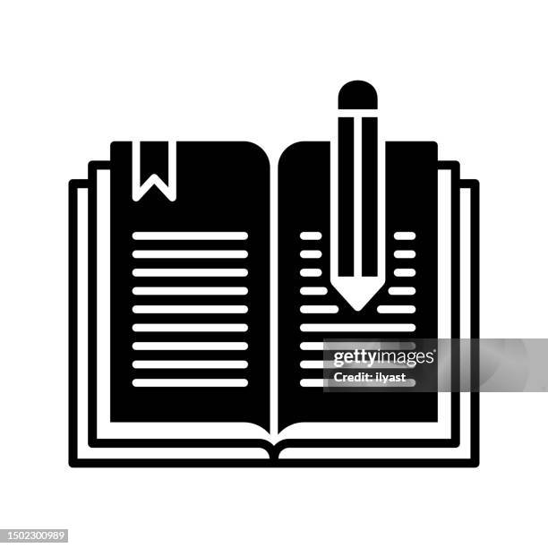 unlocking knowledge black line & fill vector icon - bible study stock illustrations