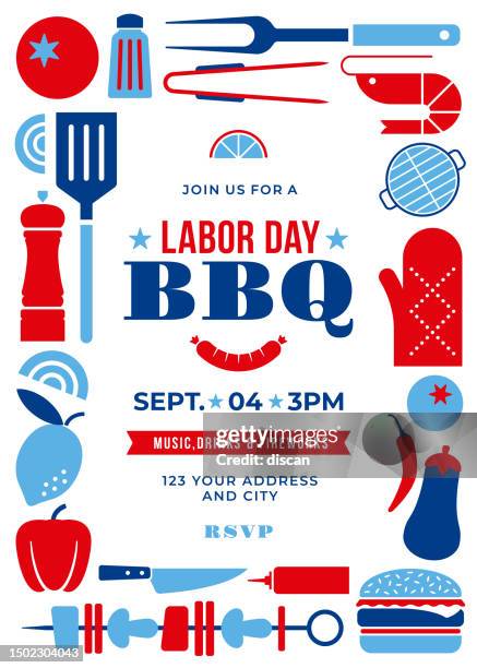 labor day bbq party background. - picnic friends stock illustrations