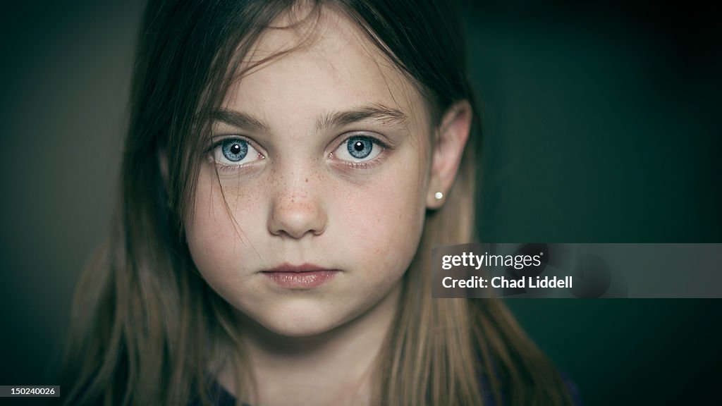Portrait of bright eyed young girl