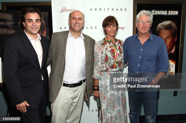 Director Nicholas Jarecki, Howard Cohen, Carrie Lowell and Richard Gere attend "Arbitrage" screening at UA East Hampton Theater on August 12, 2012 in...