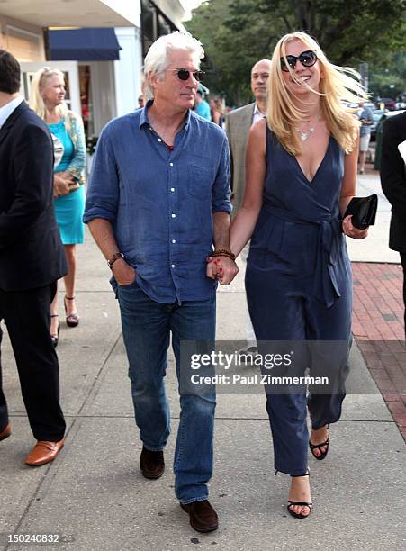 Richard Gere and Agata Bobola attend "Arbitrage" screening at UA East Hampton Theater on August 12, 2012 in East Hampton, New York.