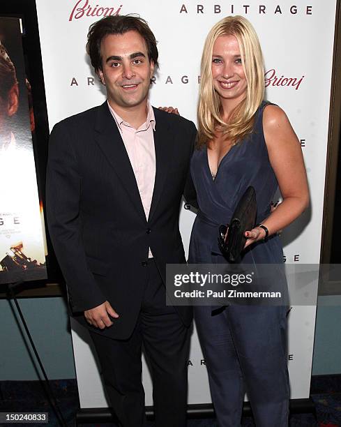 Director Nicholas Jarecki and Agata Bobola attend "Arbitrage" screening at UA East Hampton Theater on August 12, 2012 in East Hampton, New York.