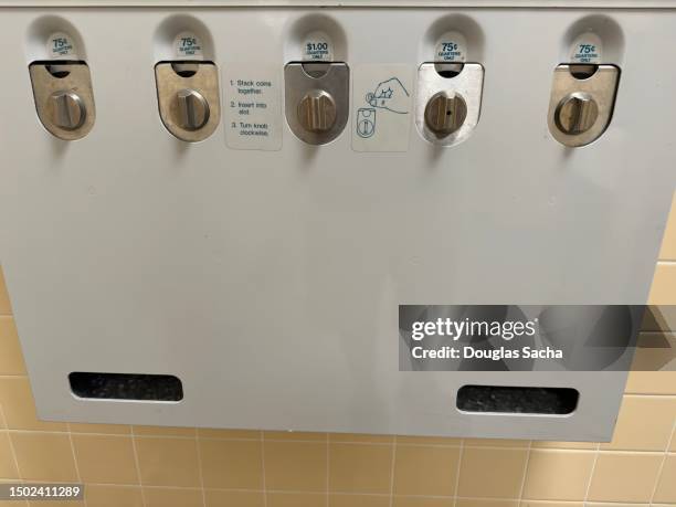public bathroom vending machine for sexual needs - contraceptive patch stock pictures, royalty-free photos & images
