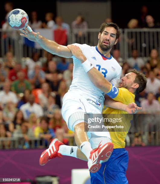 Nikola Karabatic of France during the Men's Handball Gold Medal Match on Day 16 of the London 2012 Olympic Games at Basketball Arena on August 12,...