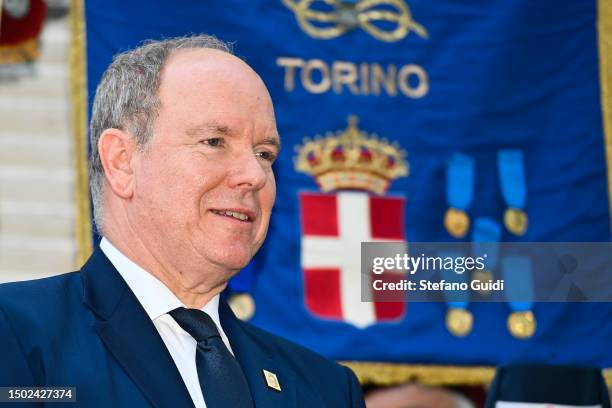 Prince Albert II of Monaco is seen during a visit to the Grimaldi Historic Sites of Monaco on June 26, 2023 in Pianezza, Italy. Prince Albert II of...