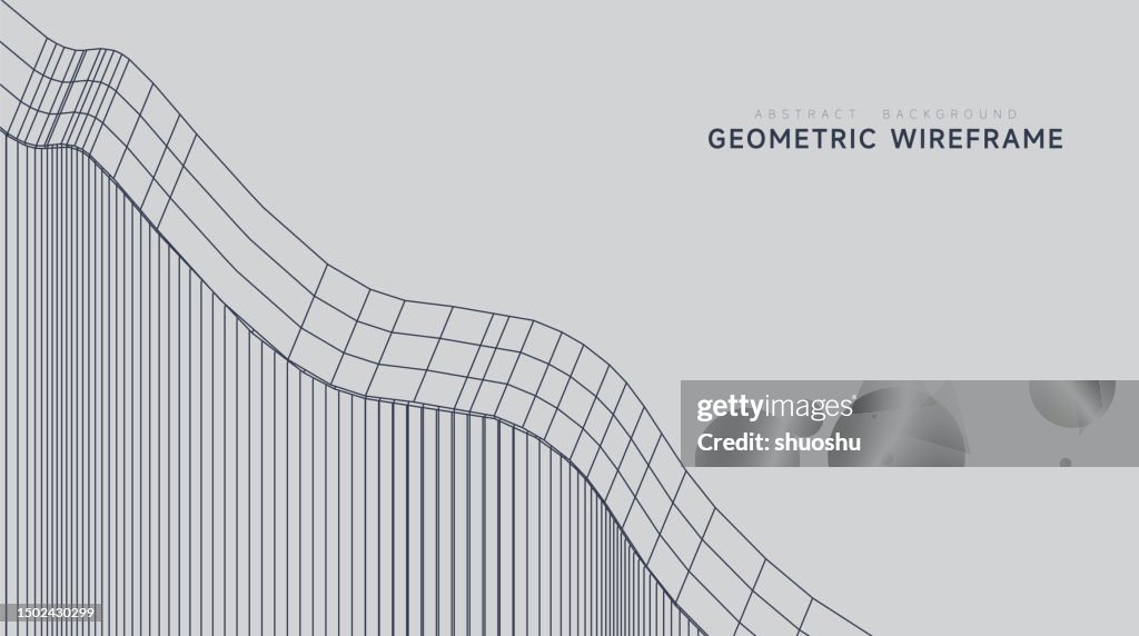 Abstract Geometric 3d Line Structure Wireframe Pattern Background For ...
