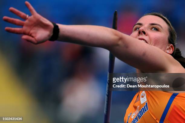 Lisanne Schol of Netherlands competes in the Women's Javelin Throw - Div 1 at the European Team Championships 2023 during day six of the European...