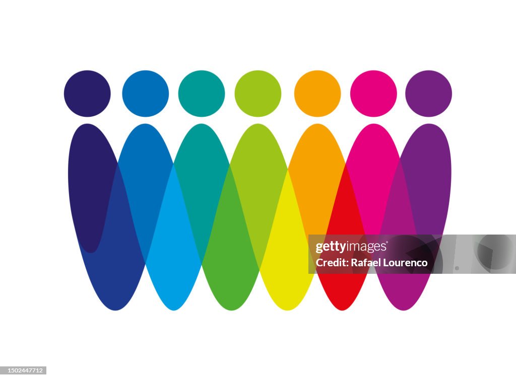 Cooperation United Abstract Multicolor People Teamwork
