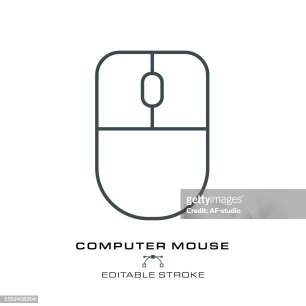 computer mouse icon - editable stroke - computer mouse stock illustrations