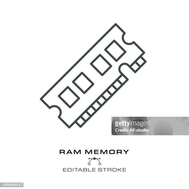 ram-symbol - bearbeitbarer strich - ram stock-grafiken, -clipart, -cartoons und -symbole